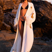 WILD LEOPARD Organic Cotton Kimono in Brown