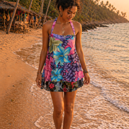LILA Recycled Silk Wrap Beach Skirt/Mini Dress