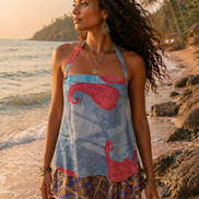 LILA Recycled Silk Wrap Beach Skirt/Mini Dress