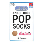 3 Pack Ladies Sheer 15 Denier Nylon Ankle High Pop Socks