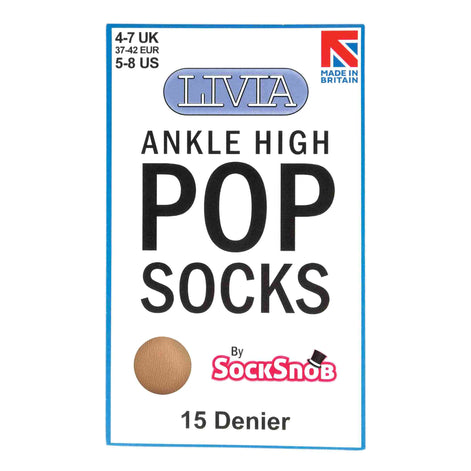 3 Pack Ladies Sheer 15 Denier Nylon Ankle High Pop Socks
