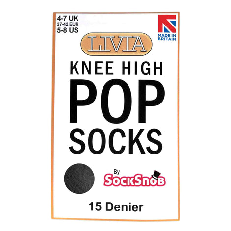 3 Pack Ladies Sheer 15 Denier Nylon Knee High Pop Socks