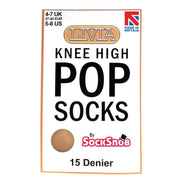 3 Pack Ladies Sheer 15 Denier Nylon Knee High Pop Socks