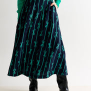 Lizea Tie Up Midi Skirt - Navy