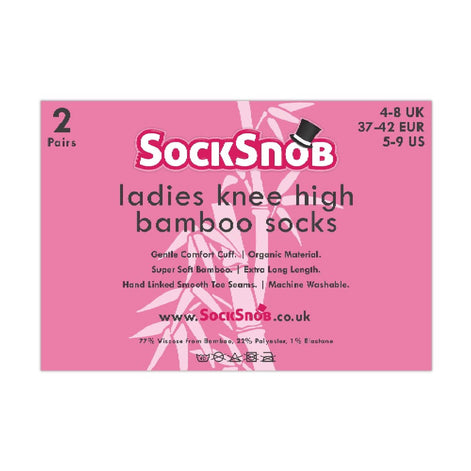 2 Pack Ladies Rainbow Knee High Bamboo Socks