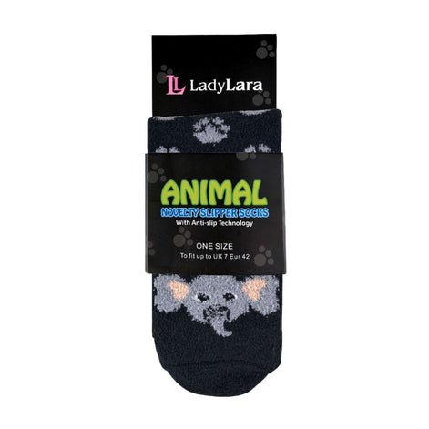 1 Pack Ladies Fluffy Animal Pattern Slipper Socks with Grips