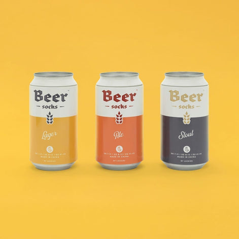 1 Pack Men's Beer Socks in a Can (Ale / Lager / Stout)
