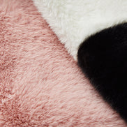 Lotan Pink, Black and White Faux fur Scarf