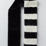 Lotan  Black and White Faux Fur Scarf