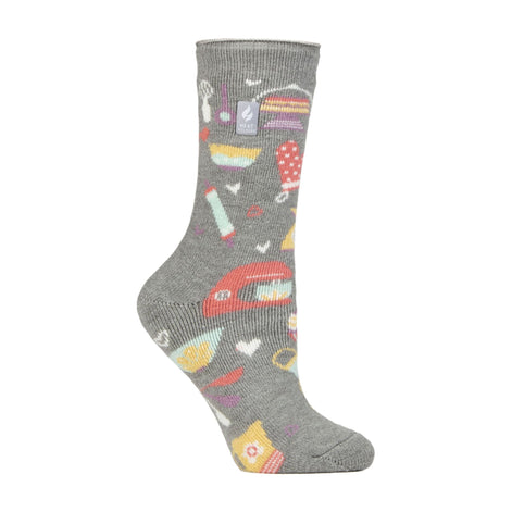 Ladies Hobby Activity Patterned Lightweight Thermal Lite Socks
