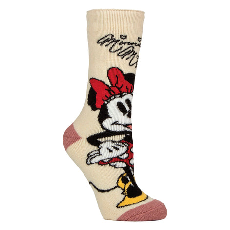 Ladies Minnie Mouse Novelty Lightweight Thermal Socks