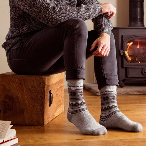 3 Pairs Mens Thin Lightweight Thermal Dress Socks for Winter