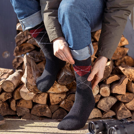 3 Pairs Mens Thin Lightweight Thermal Dress Socks for Winter