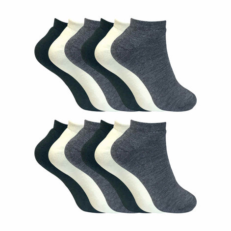 Ladies Cushioned Low Cut Ankle Thermal Trainer Socks (Multipack Options)