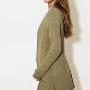 Khaki Boyfriend Cardigan with Pockets