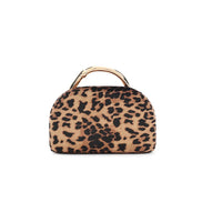 Leopard Print Clutch Bag with Handle Design