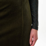 Mahee Velvet Midi Skirt - Sage