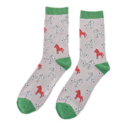 1 Pack Men's Novelty Grey Zebra Bamboo Socks