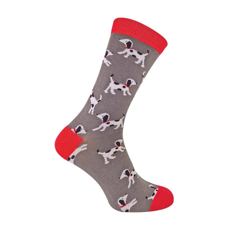 1 Pack Men's Novelty Charcoal Dalmatian Bamboo Socks