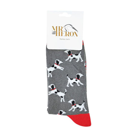 1 Pack Men's Novelty Charcoal Dalmatian Bamboo Socks