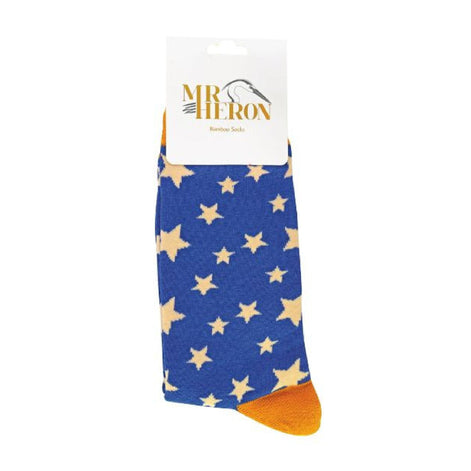 1 Pack Men's Novelty Navy Stars Bamboo Socks