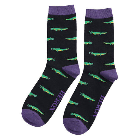 1 Pack Men's Novelty Crocodile Bamboo Socks