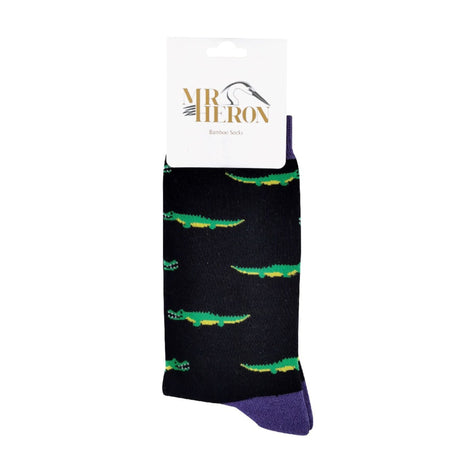 1 Pack Men's Novelty Crocodile Bamboo Socks
