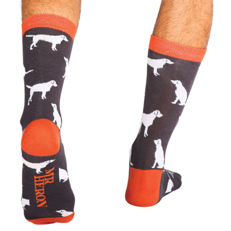 1 Pack Men's Novelty Navy Labrador Bamboo Socks