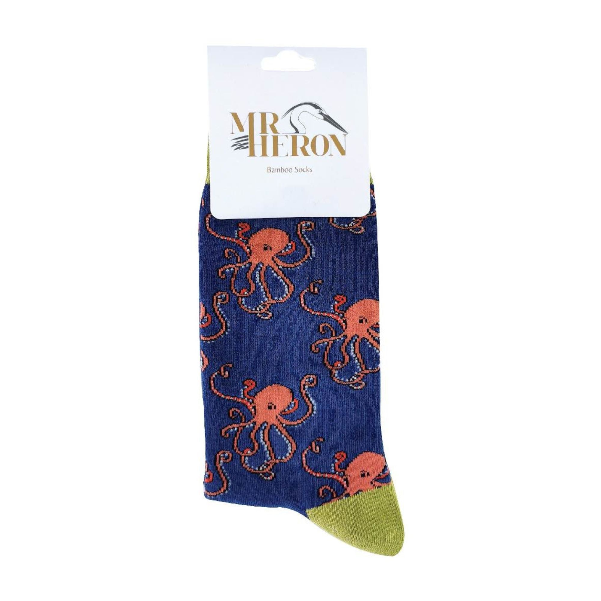 1 Pack Men's Novelty Navy Octopus Bamboo Socks