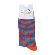 1 Pack Men's Novelty Grey Lobster Bamboo Socks