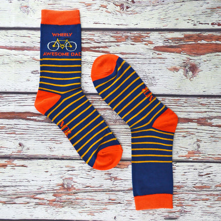 1 Pack Men's Wheely Awesome Dad Bamboo Socks