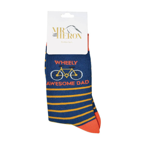 1 Pack Men's Wheely Awesome Dad Bamboo Socks