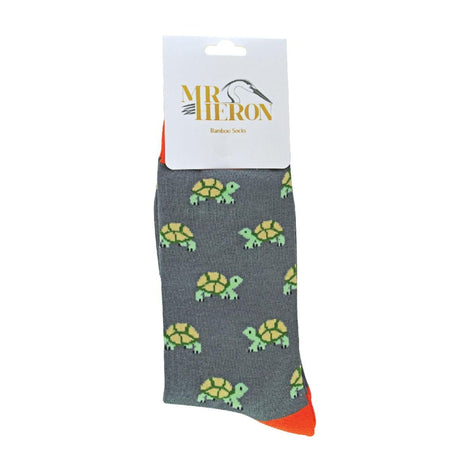 1 Pack Men's Novelty Grey Turtle Bamboo Socks