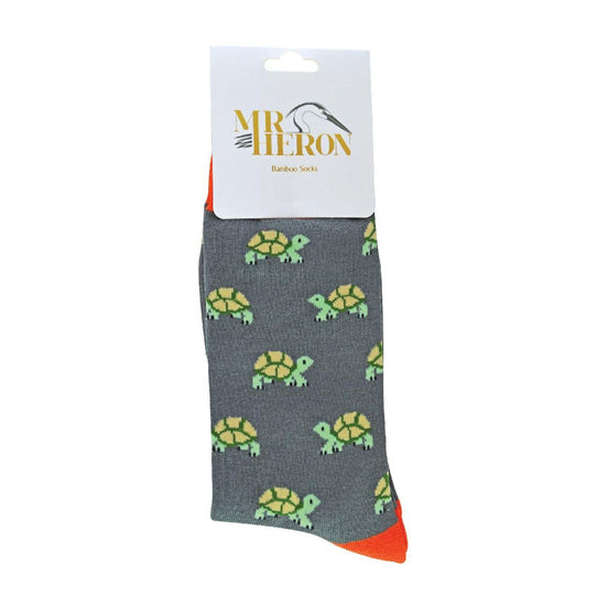 1 Pack Men's Novelty Grey Turtle Bamboo Socks