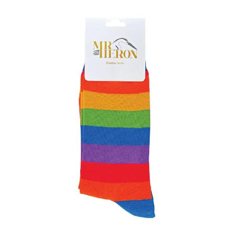 1 Pack Men's Novelty Rainbow Striped Bamboo Socks