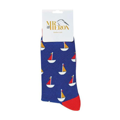 1 Pack Men's Novelty Navy Boats Bamboo Socks
