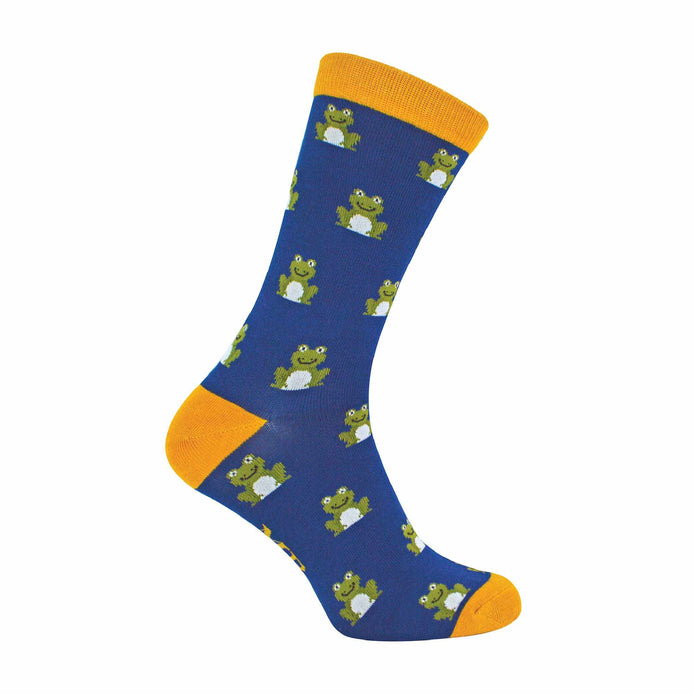 1 Pack Men's Novelty Navy Frog Bamboo Socks