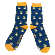 1 Pack Men's Novelty Navy Frog Bamboo Socks