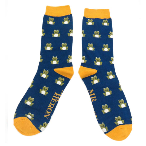 1 Pack Men's Novelty Navy Frog Bamboo Socks