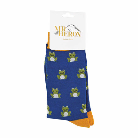 1 Pack Men's Novelty Navy Frog Bamboo Socks