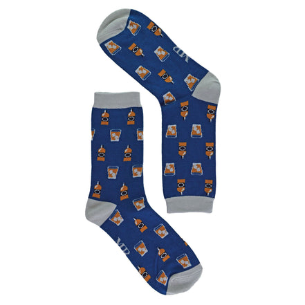 1 Pack Men's Novelty Navy Whiskey Bamboo Socks