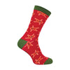 1 Pack Men's Dark Red Gingerbread Men Bamboo Socks