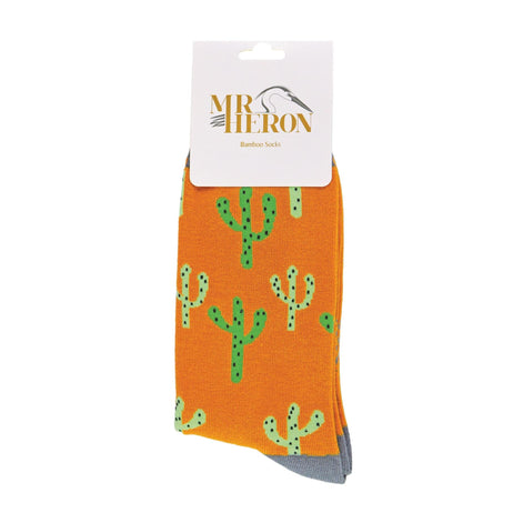 1 Pack Men's Mustard Cactus Soft Bamboo Socks