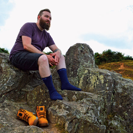 6 Pack Men's Soft Breathable Cotton Hiking Socks for Summer