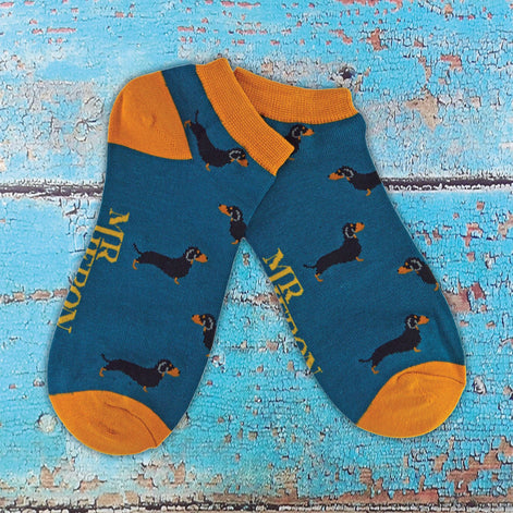 1 Pack Men's Animal Themed Bamboo Trainer Socks