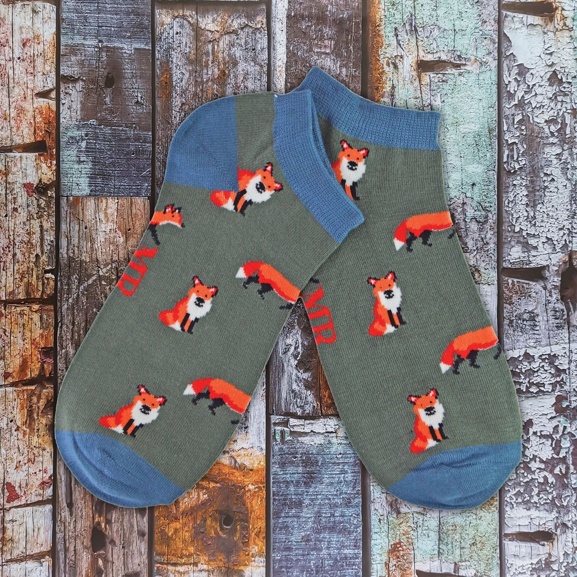 1 Pack Men's Animal Themed Bamboo Trainer Socks