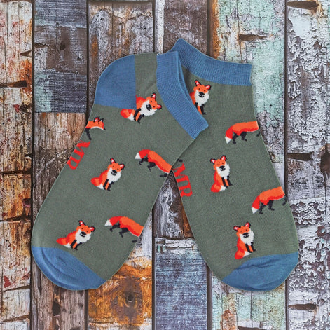 1 Pack Men's Animal Themed Bamboo Trainer Socks