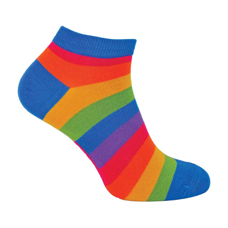 1 Pack Men's Rainbow Striped Bamboo Trainer Socks