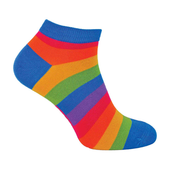 1 Pack Men's Rainbow Striped Bamboo Trainer Socks