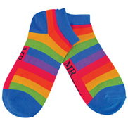 1 Pack Men's Rainbow Striped Bamboo Trainer Socks